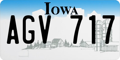IA license plate AGV717