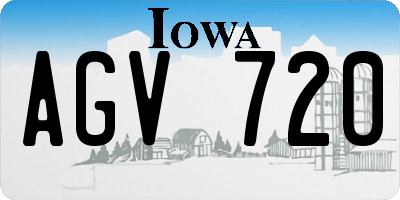 IA license plate AGV720
