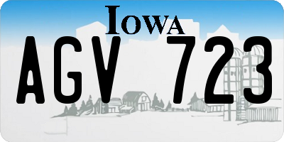 IA license plate AGV723