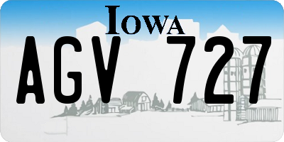 IA license plate AGV727