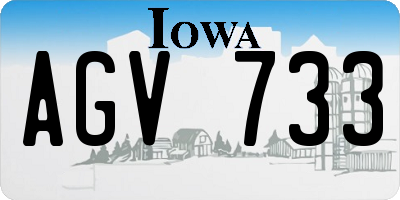 IA license plate AGV733
