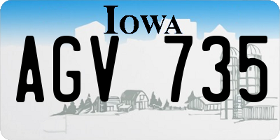 IA license plate AGV735