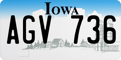 IA license plate AGV736
