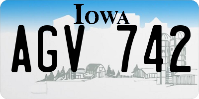 IA license plate AGV742