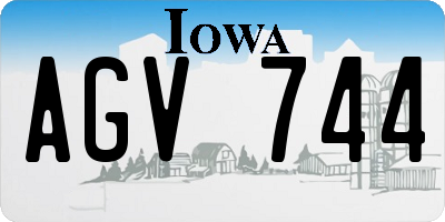 IA license plate AGV744