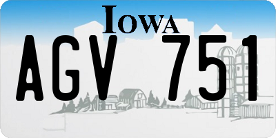 IA license plate AGV751