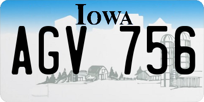 IA license plate AGV756