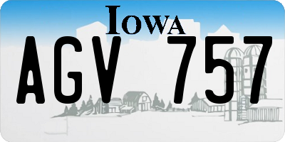 IA license plate AGV757