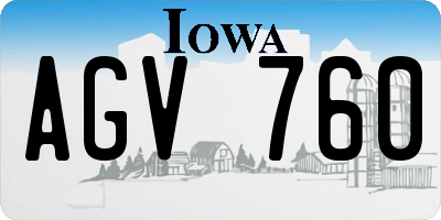 IA license plate AGV760