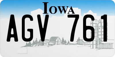IA license plate AGV761