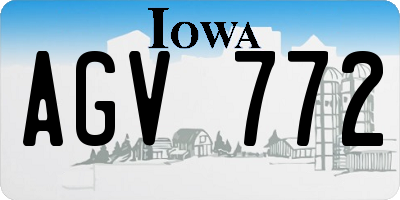 IA license plate AGV772