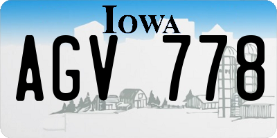 IA license plate AGV778