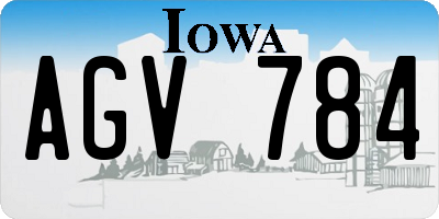IA license plate AGV784