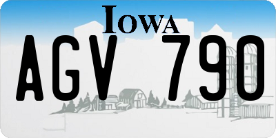 IA license plate AGV790