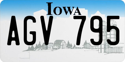 IA license plate AGV795