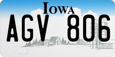 IA license plate AGV806