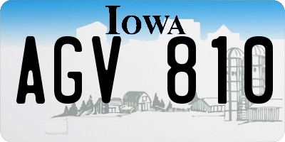IA license plate AGV810
