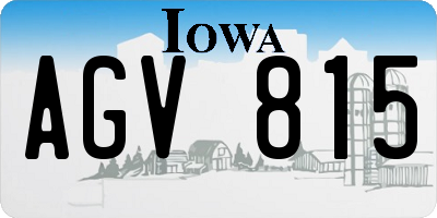 IA license plate AGV815