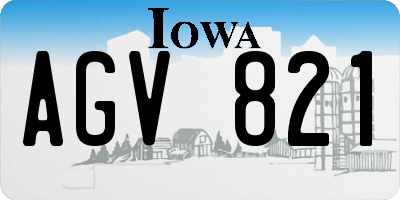 IA license plate AGV821