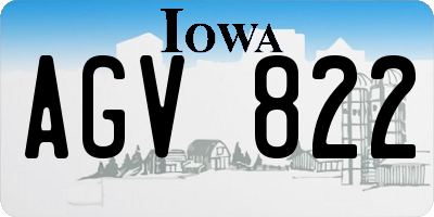 IA license plate AGV822