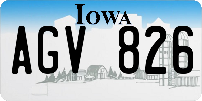 IA license plate AGV826