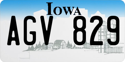 IA license plate AGV829