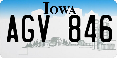 IA license plate AGV846