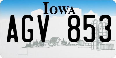 IA license plate AGV853