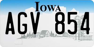 IA license plate AGV854