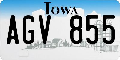 IA license plate AGV855