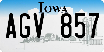 IA license plate AGV857