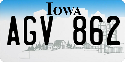 IA license plate AGV862