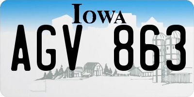 IA license plate AGV863