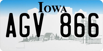 IA license plate AGV866