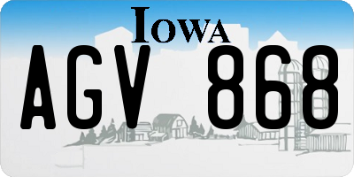 IA license plate AGV868
