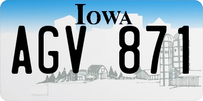 IA license plate AGV871