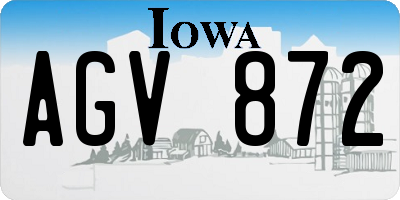 IA license plate AGV872