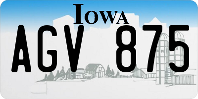 IA license plate AGV875