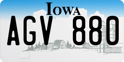 IA license plate AGV880