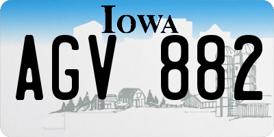 IA license plate AGV882