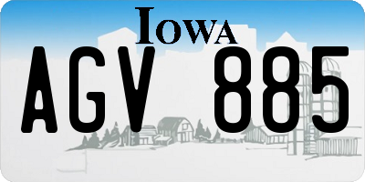IA license plate AGV885