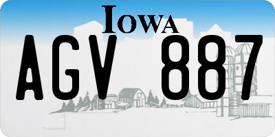 IA license plate AGV887