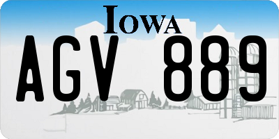 IA license plate AGV889