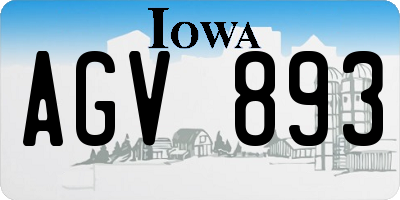 IA license plate AGV893