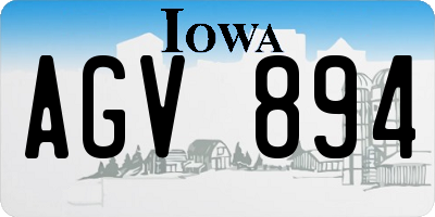 IA license plate AGV894