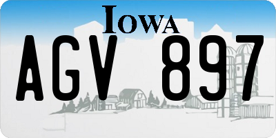IA license plate AGV897