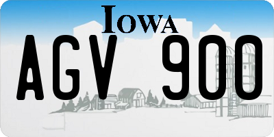 IA license plate AGV900