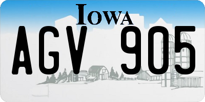 IA license plate AGV905