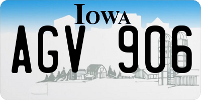 IA license plate AGV906