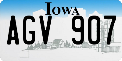 IA license plate AGV907